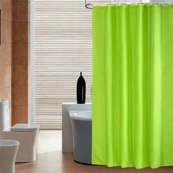 Green shower curtain