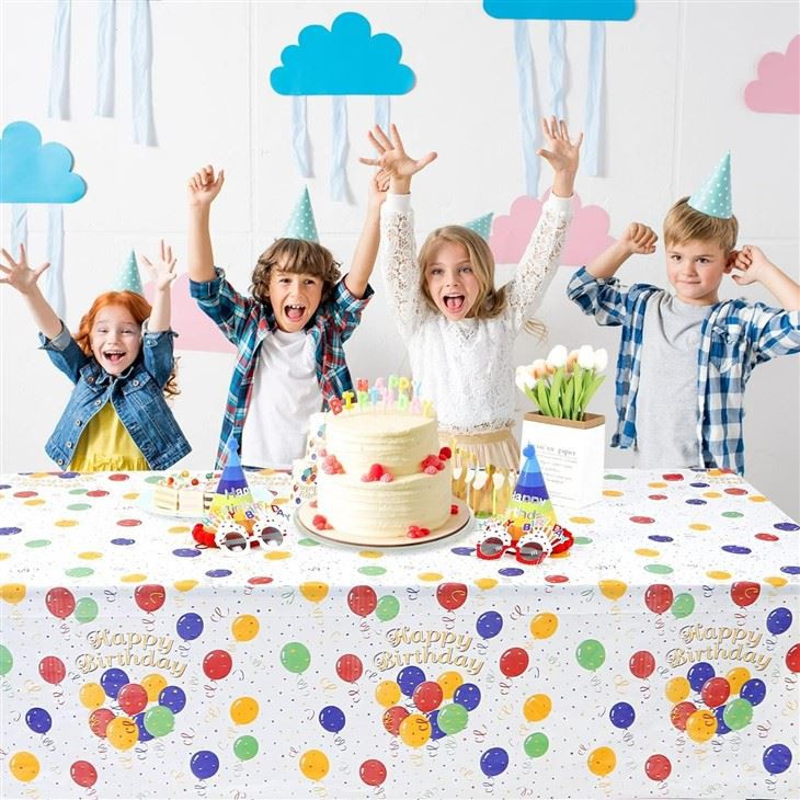 Happy Birthday Balloon Table Cloth